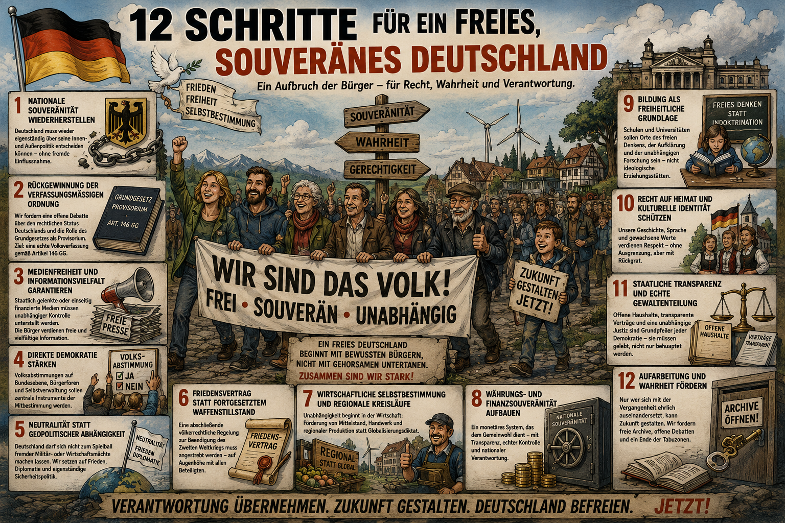 12 Schritte für ein freies, souveränes Deutschland